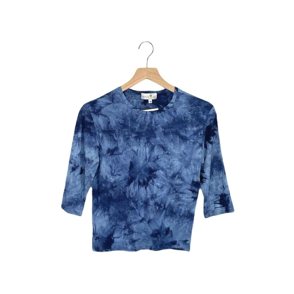 Girls Tie Dye Shirt Estimated Size 8 See Measurements, Blue Boho NEW MADE IN USA